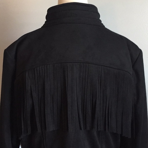Medium RACHEL Rachel Roy Vegan Fringe Suede Jacket - Picture 5 of 9